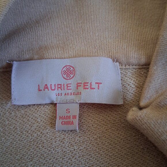Laurie Felt Los Angeles Women's Size S Tan Quarter-Zip Pull Over Light Sweater - Picture 6 of 11